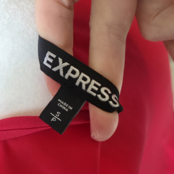 Express Red Ruffle Midi Dress - Picture 3 of 6